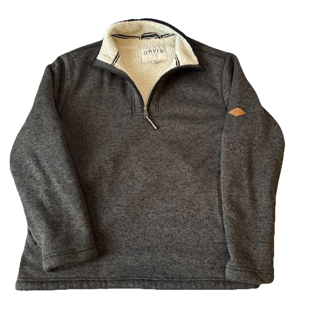 Orvis Classic Collection Quarter Zip‎ Sherpa Fleece Sweatshirt Pullover Men's M